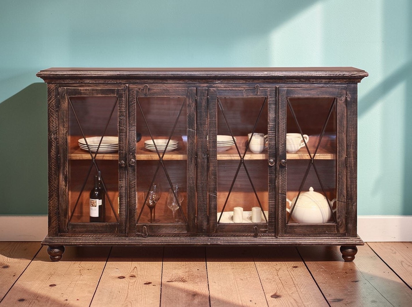Vintage Console w/ 4 Doors (Antique Black) by IFD